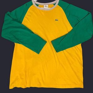 Lacoste Men's Yellow and Green Shirt